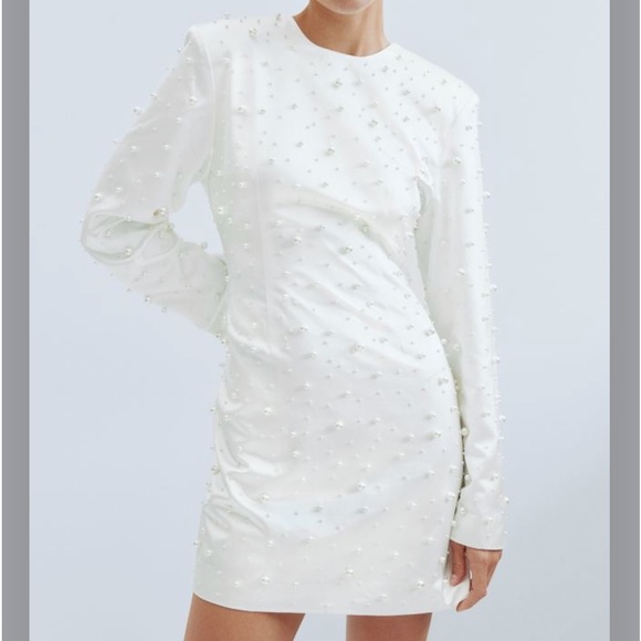 Bead-embellished Satin Dress- NWT - Picture 2 of 13